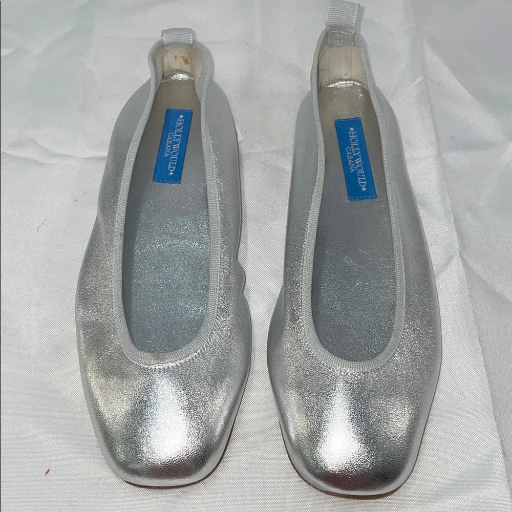 HOLLYWOULD CABANA SILVER METALLIC BALLET FLATS FTL-03-035